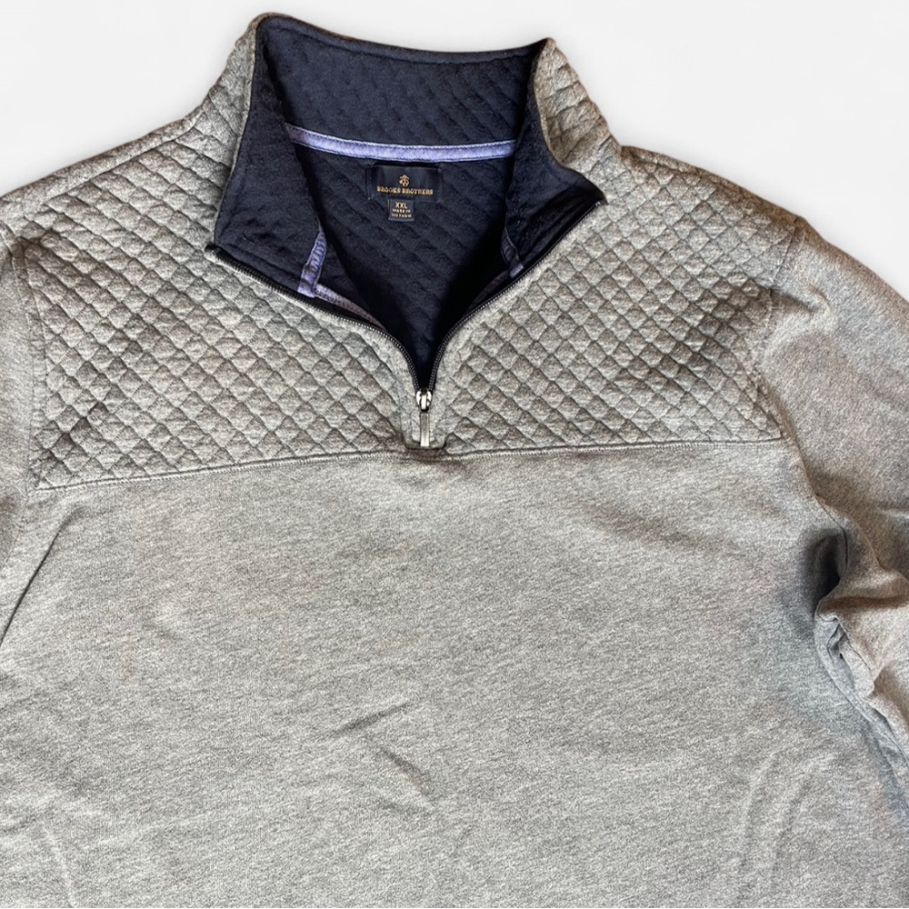 Brooks Brothers Men's Gray 1/4 zip sweatshirt